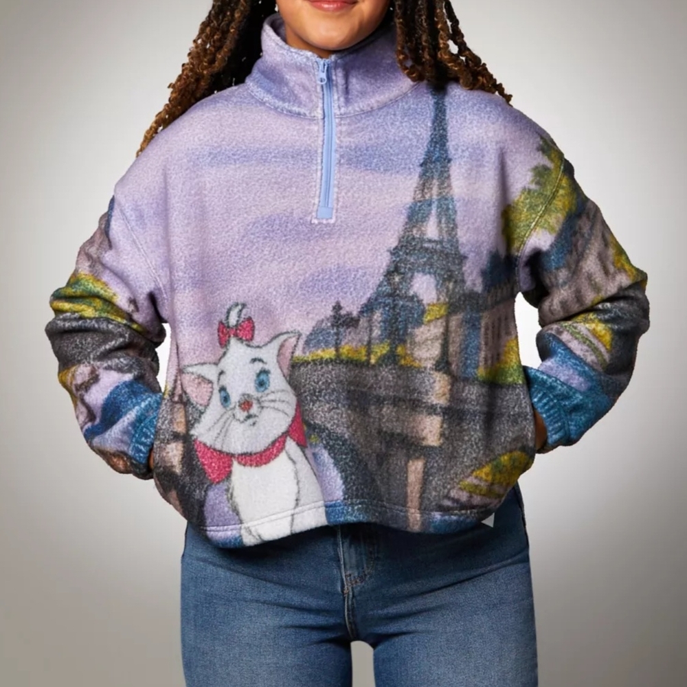 Disney Purple and White Fleece Pullover